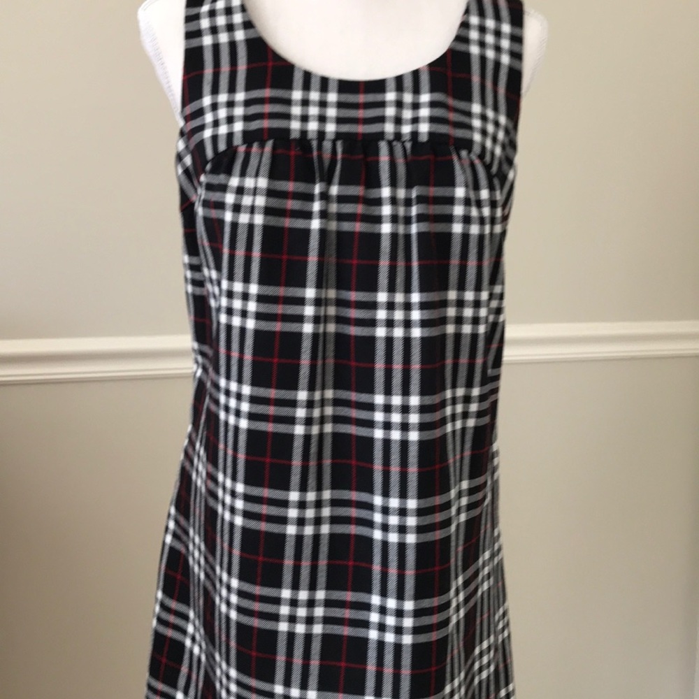 Empire waist plaid dress. Size M EUC